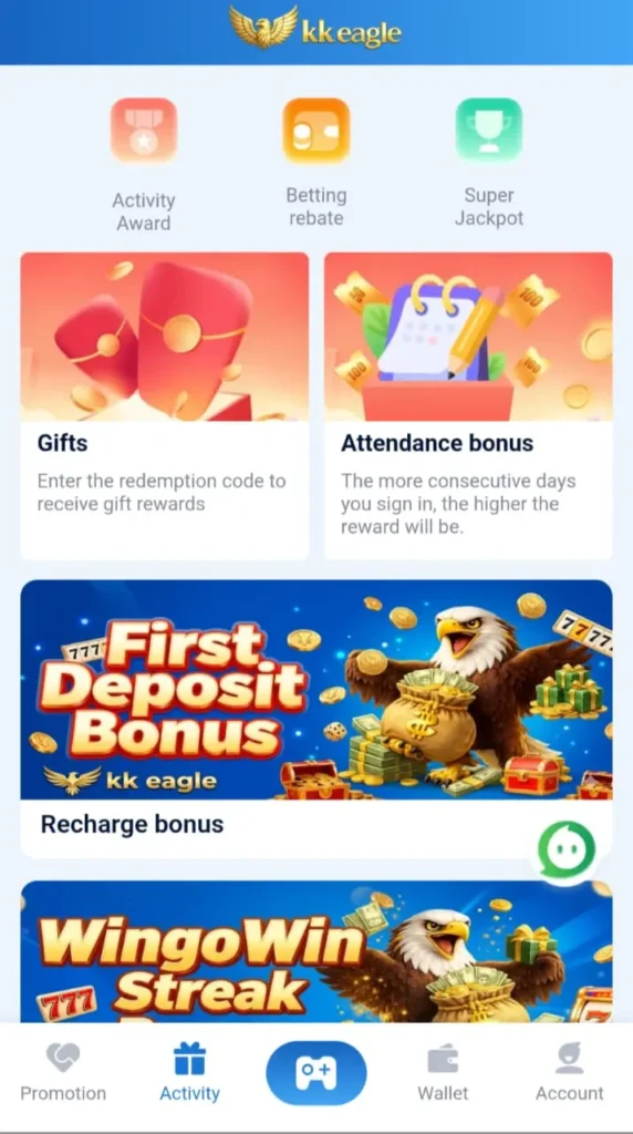 Players receive small rewards for logging in and completing daily tasks.