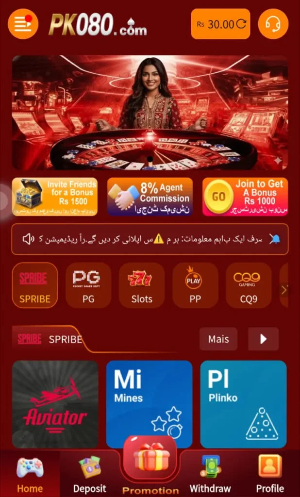 PK080 Game interface screenshot image.