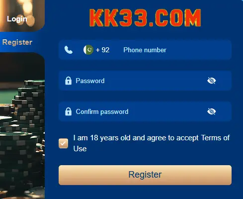 login and register system is good kk33 game