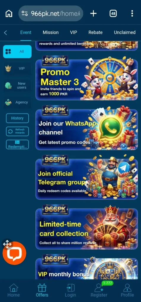The 966PK Game Special promotions and surprise bonuses are also available regularly