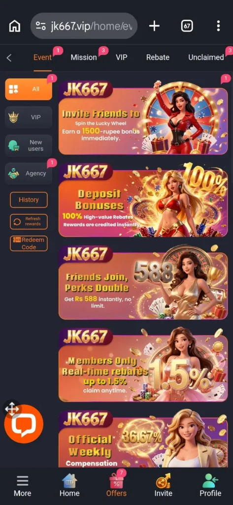 JK667 Game Players complete simple daily missions to earn extra rewards.