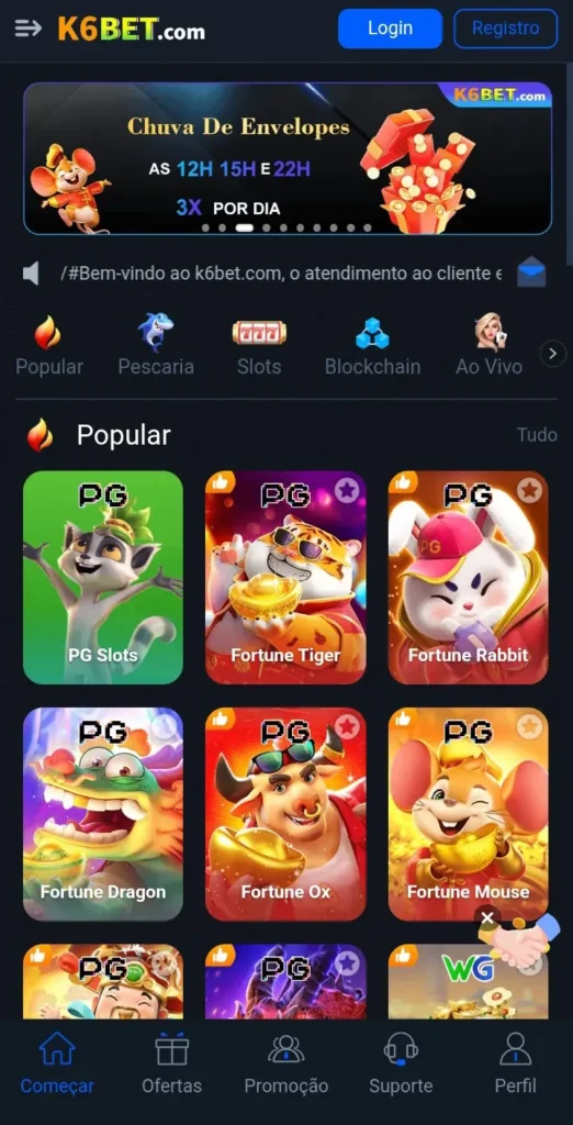 K6Bet Game interface screenshot image.