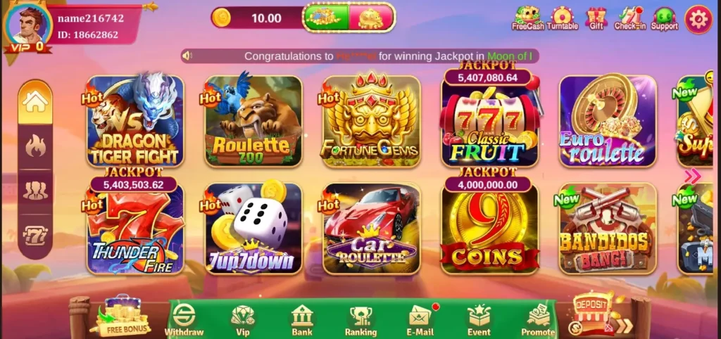 Lucky PKR Game interface screenshot image.