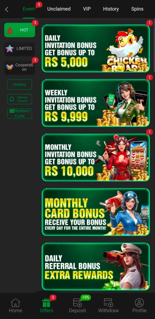 OK PKR Game receives daily login bonuses, referral rewards, and special promotions.