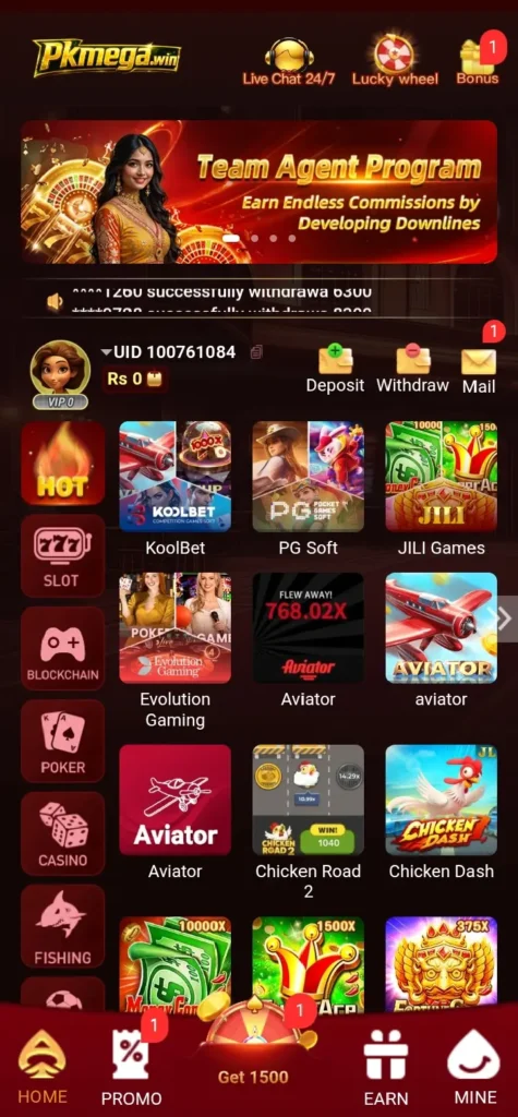 PKMEGA Game interface screenshot image.