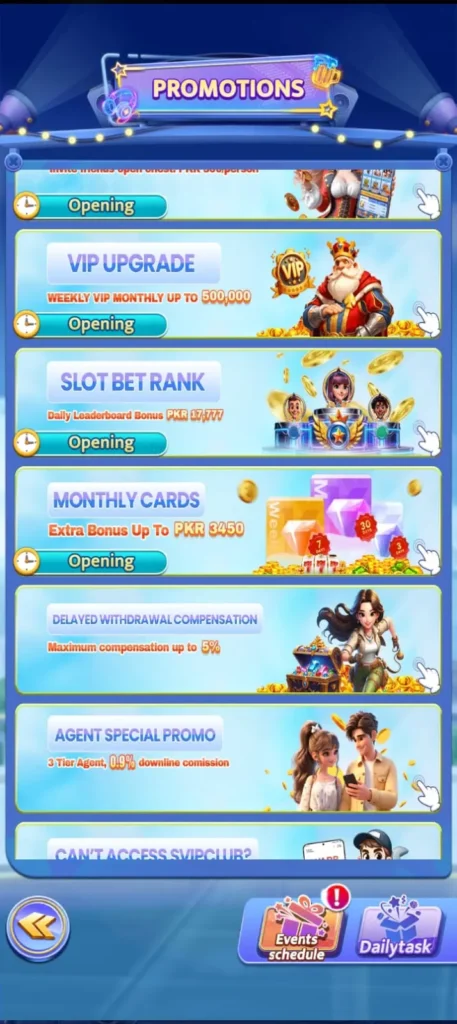 SVIP Club Game active players receive better earning opportunities daily.