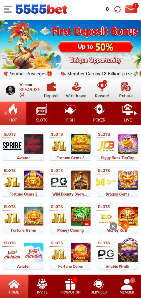 5555 Pak Game interface screenshot image.