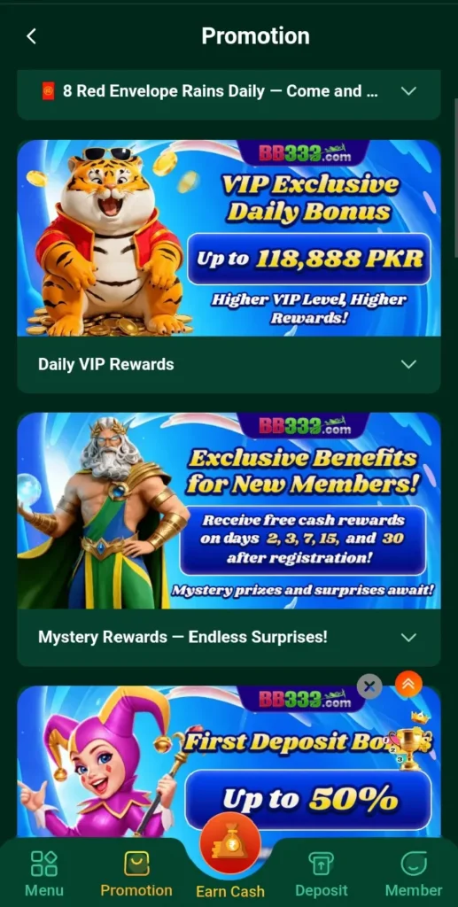 BB333 Game new bonuses and rewards platform.