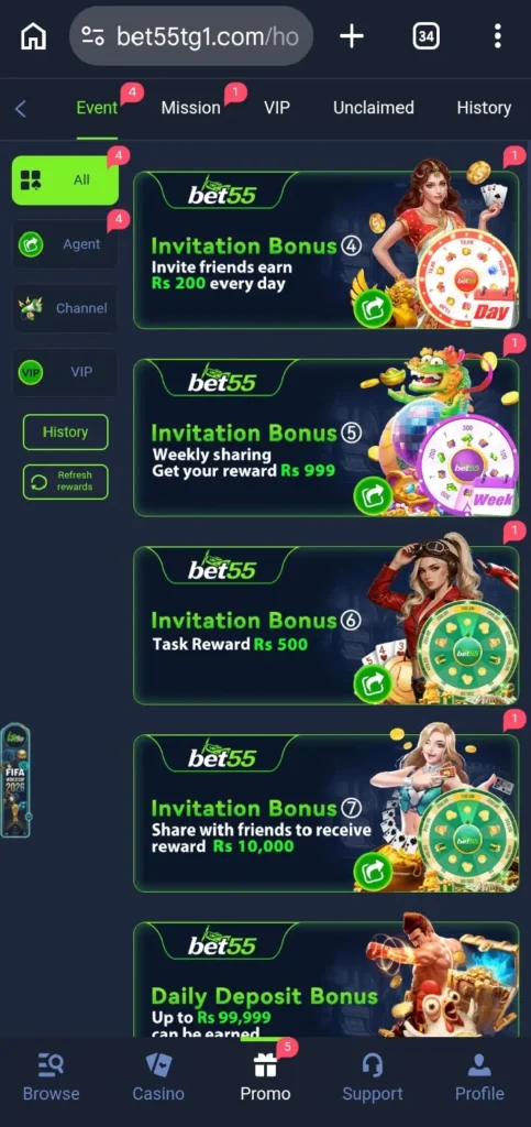Bet55 Game download real earning app.
