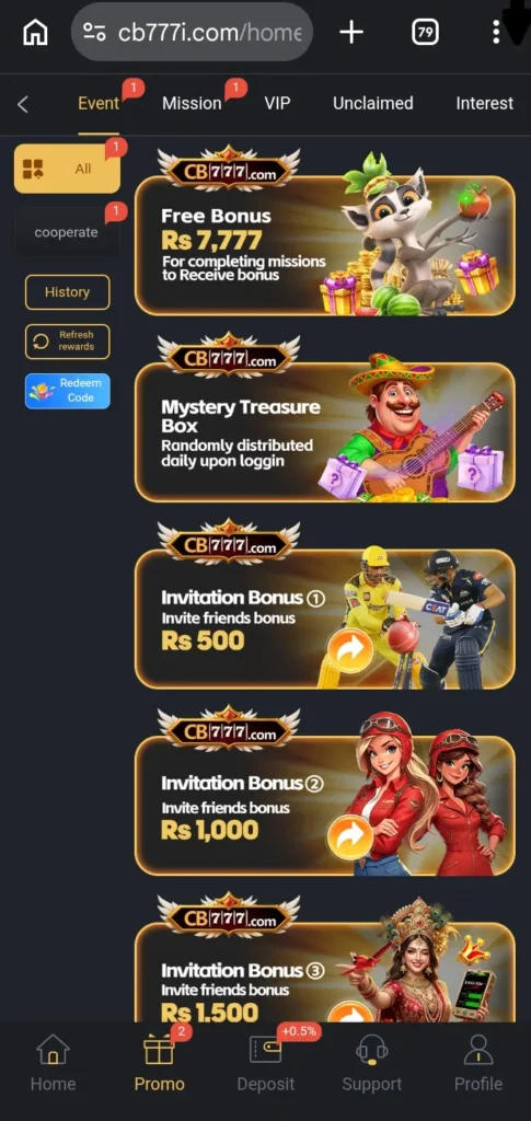 Cb777 Game VIP Bonus and rewards platform in Pakistan.