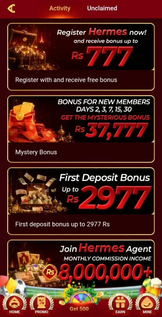 Mermes Game new bonuses app in Pakistan.