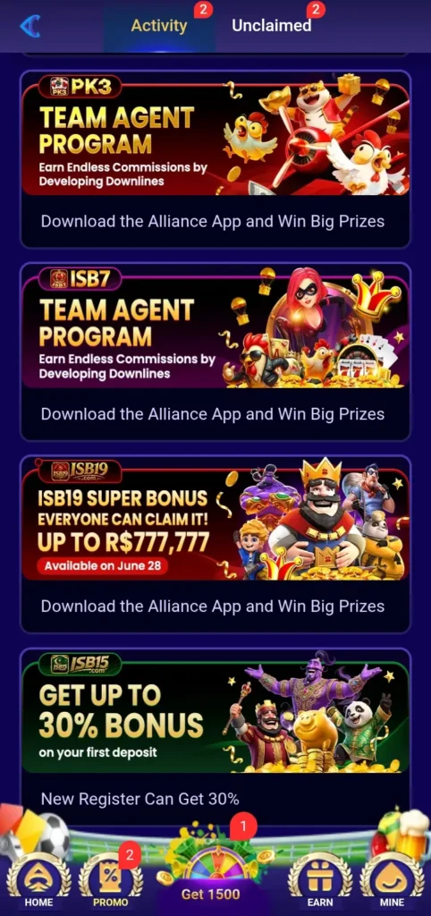 Isb15 Game download the alliance app and win big prizes.