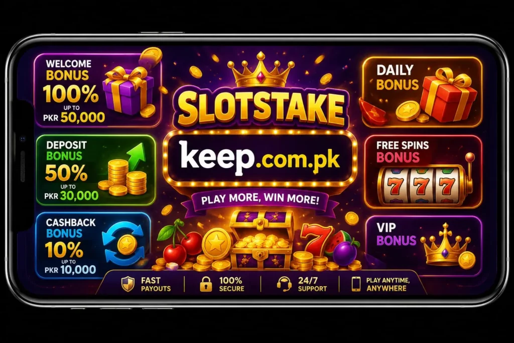 Slotstake Game daily login, new bonuses, and rewards.