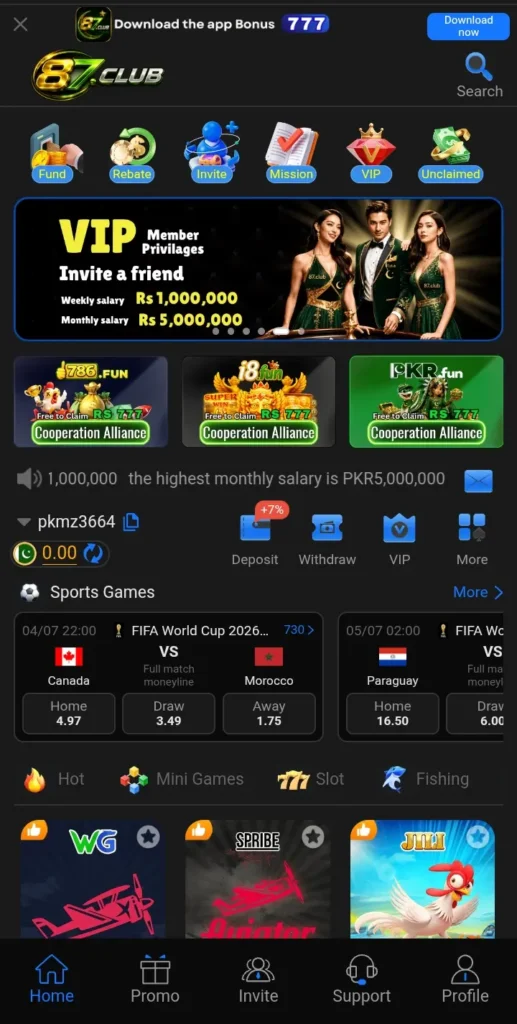 87 Club Game login.
