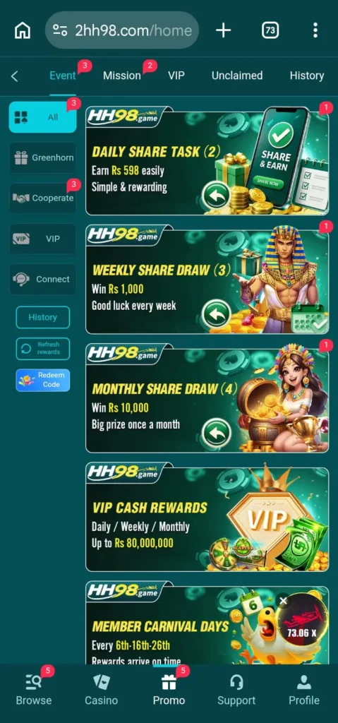 HH98 Game bonus app in Pakistan 2026.