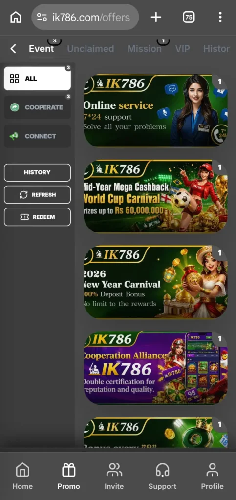 IK786 Game VIP bonuses app in Pakistan 2026.