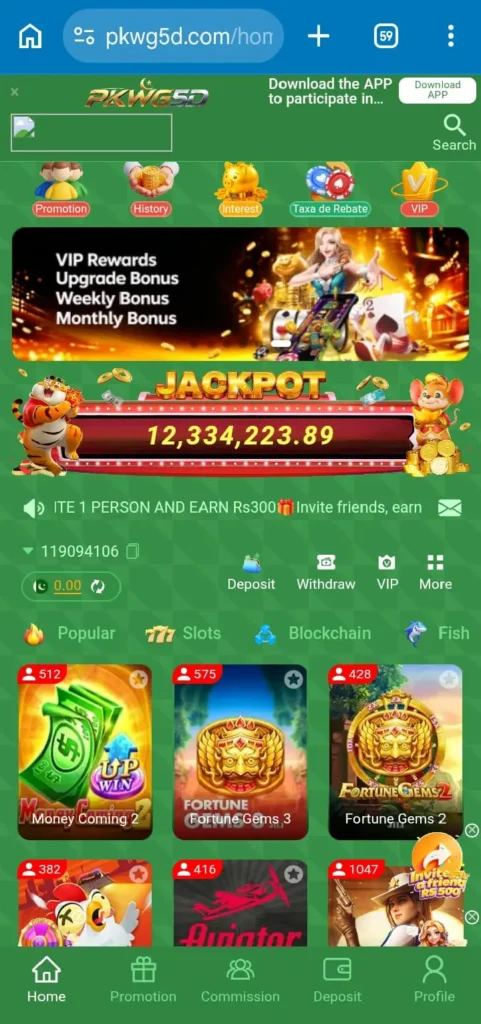 PKWG5D Game interface screenshot image.