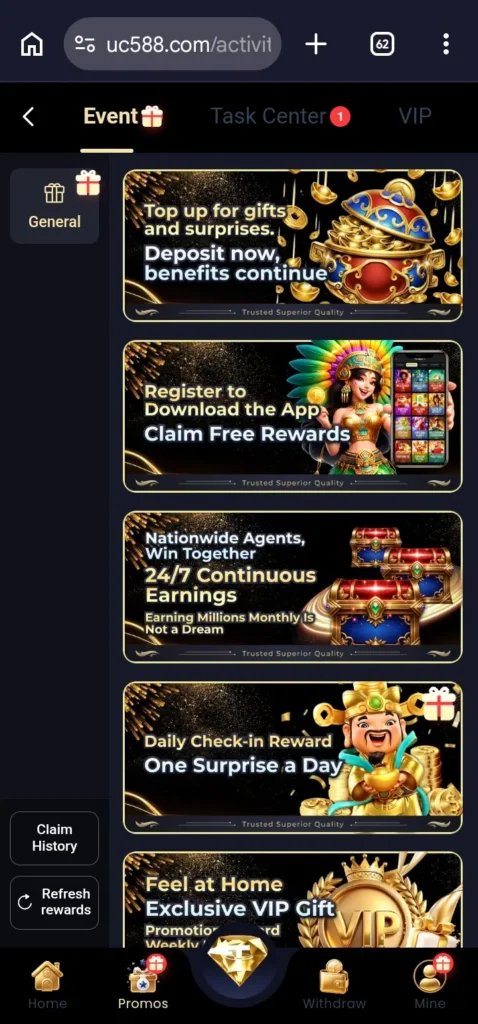 UC588 Game bonuses.
